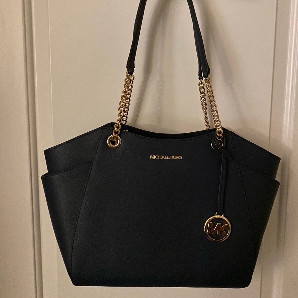 Michael Kors Jet Set X-Chain Shoulder Tote Bog Large Blue Never used new